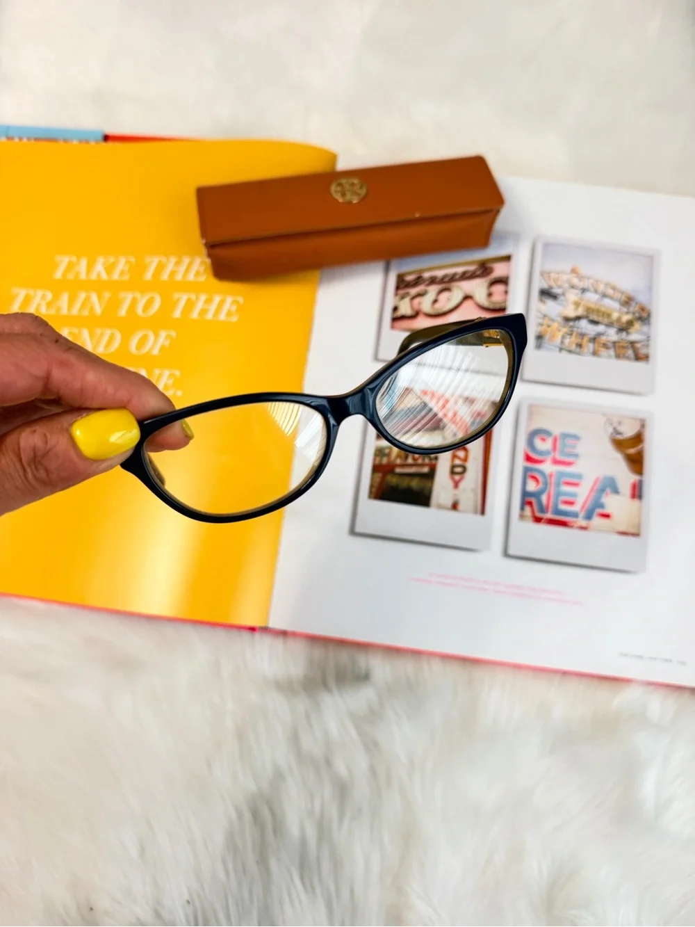 Tory Burch Cat-Eye Glasses in Brown with Cream Temples